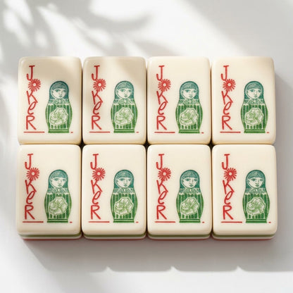 The Joker tiles side by side — the same hand-lettered nesting doll on every one