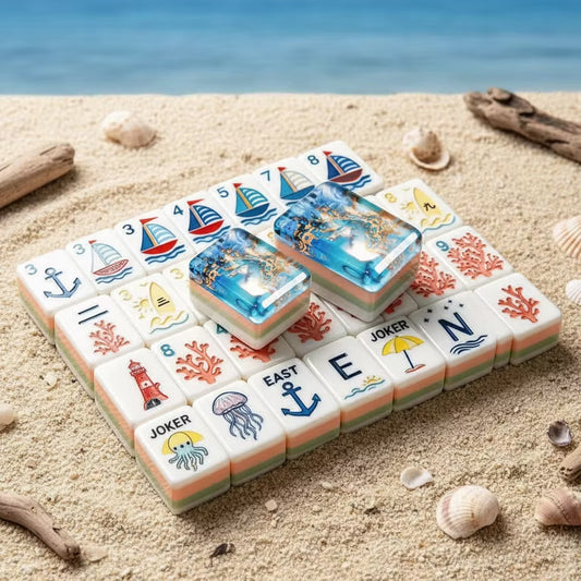 Ocean Blue Mermaid Luxury American Mahjong Set — 160 NMJL-Ready Tiles