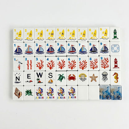Ocean Blue Mermaid Luxury American Mahjong Set — 160 NMJL-Ready Tiles