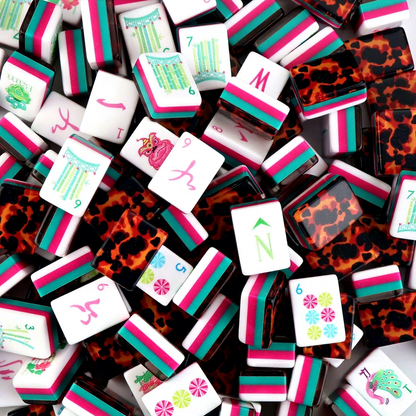 Stripe & Tortoise — 160-Piece Bold Luxury Mahjong Set for the Player Who Plays in Color