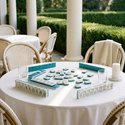 Set laid out on a terrace table