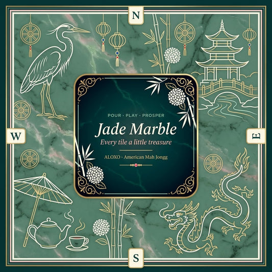 Imperial Jade Marble Mahjong Mat — the full printed artwork, top view