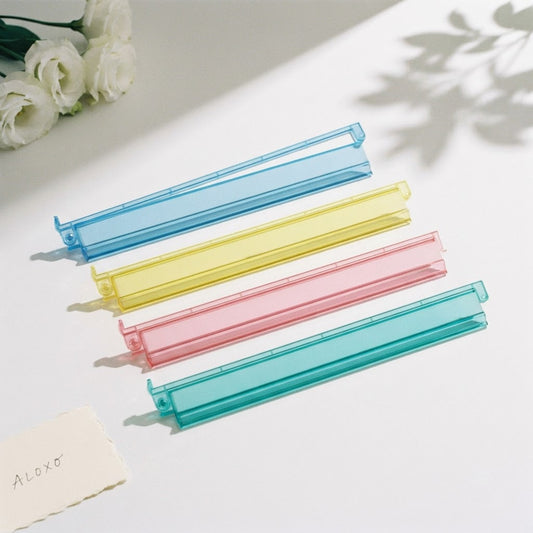 Jewel Tint mahjong racks, set of four in translucent blue, yellow, pink and teal acrylic