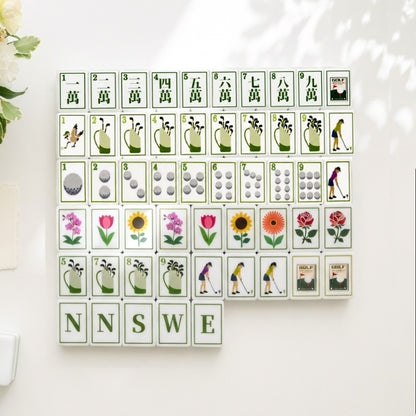 Ladies' Tee Time Mahjong Set tiles laid out face up in rows