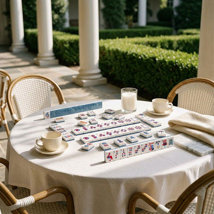 Set laid out on a terrace table