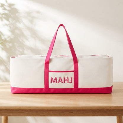 Long mahjong tote bag in fuchsia
