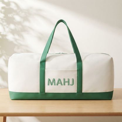 Long mahjong tote bag in green