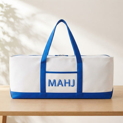 Long mahjong tote bag in royal blue