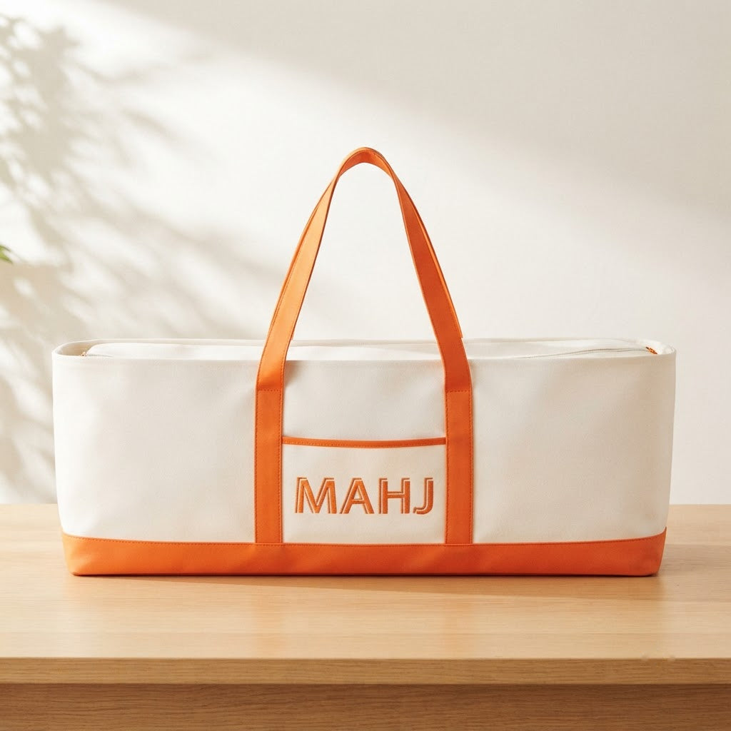 Long mahjong tote bag in orange