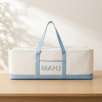 Long mahjong tote bag in sky blue