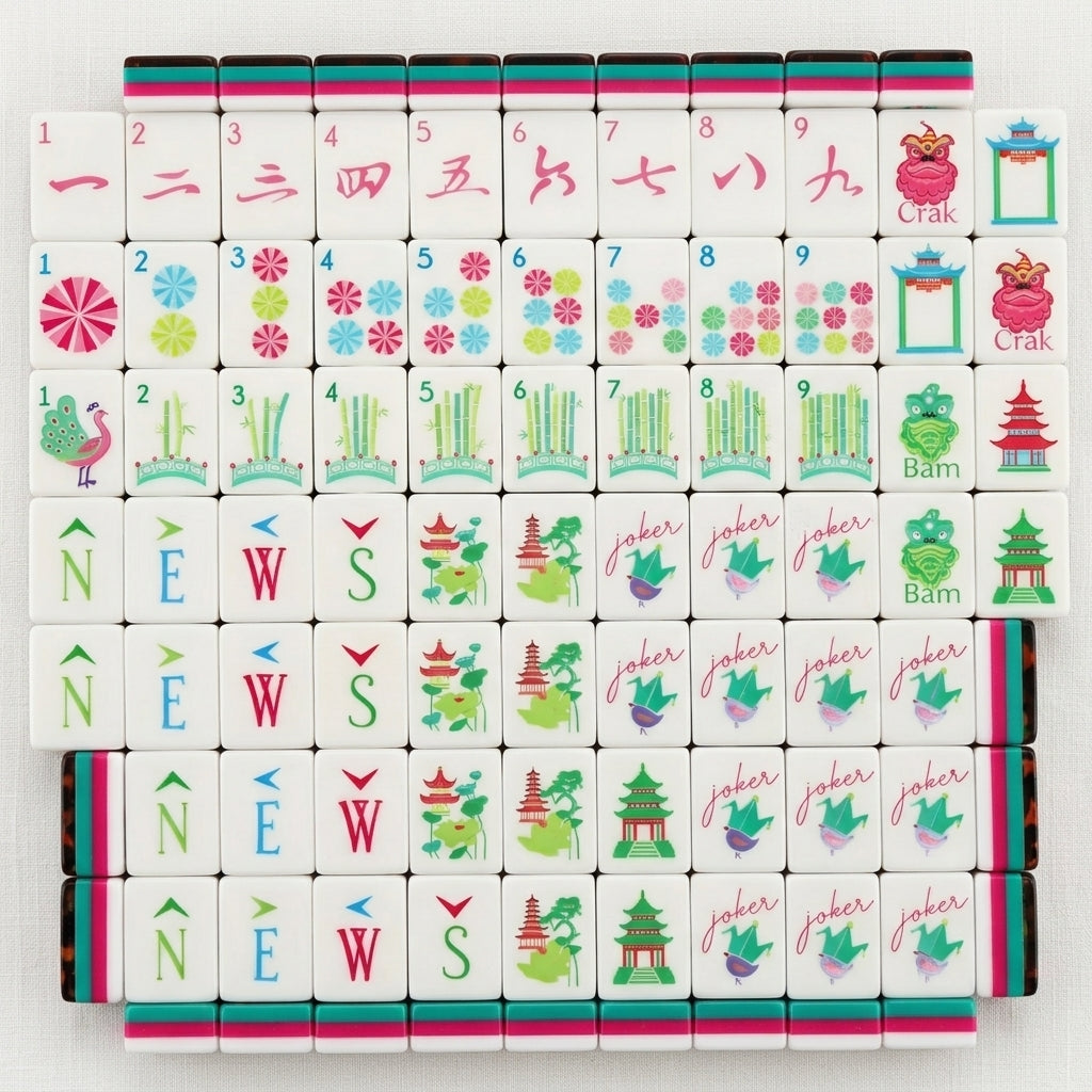 Stripe & Tortoise — 160-Piece Bold Luxury Mahjong Set for the Player Who Plays in Color