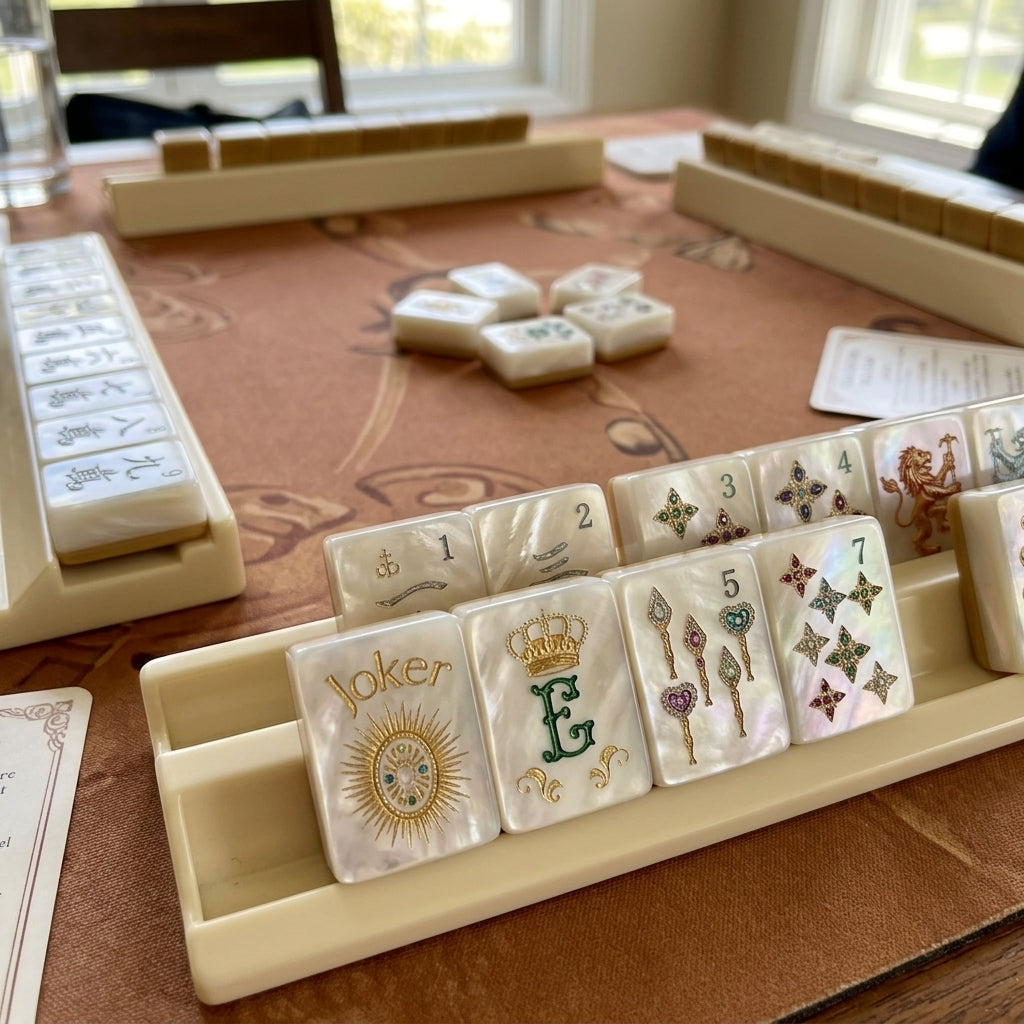 Mother-of-Pearl & Gold Mahjong — 160 Tiles