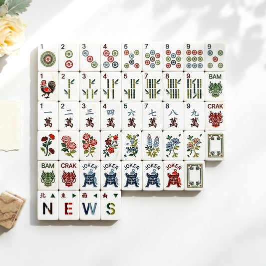 Marble Herbarium Mahjong Set — 160 Tiles