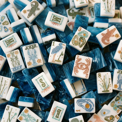 Tiles poured out in a pile