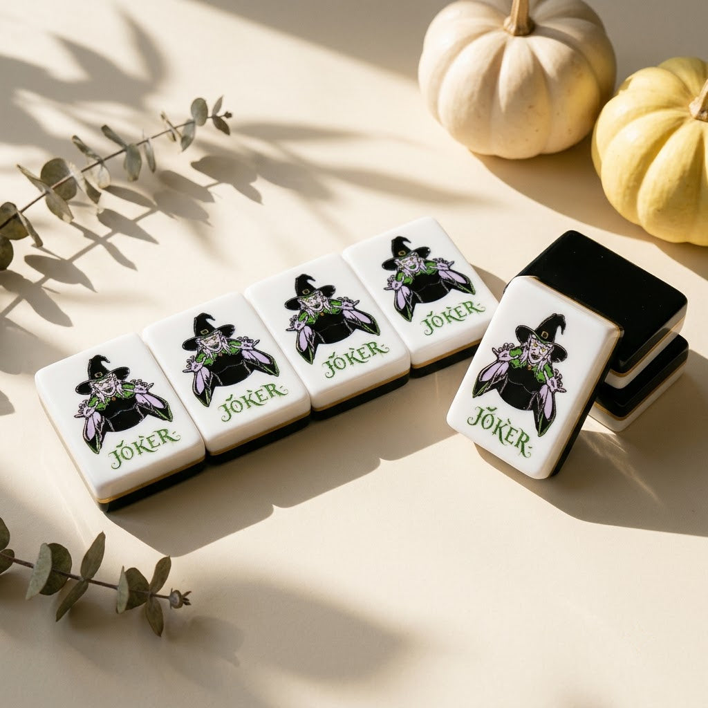 Row of witch Joker tiles in tall black hats