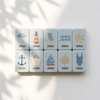 Nantucket Shore Joker tiles — ten different coastal designs, no two alike