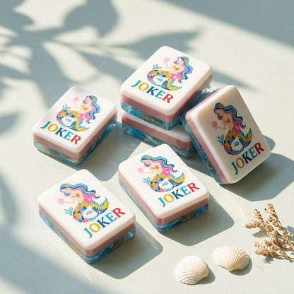 Mermaid Joker tiles grouped together beside stacked tiles