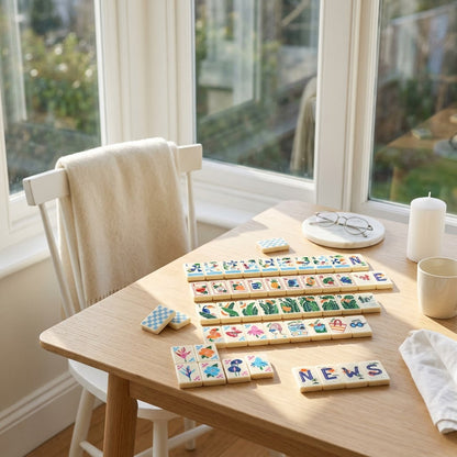 Set on a sunroom table