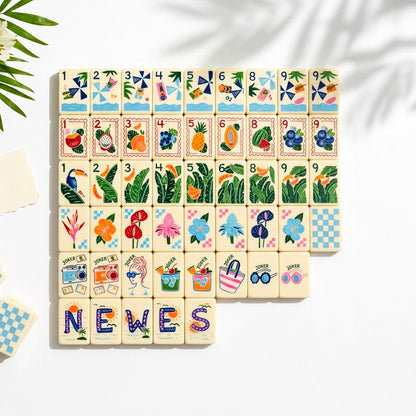 Palm & Parasol mahjong set, full 160-tile set