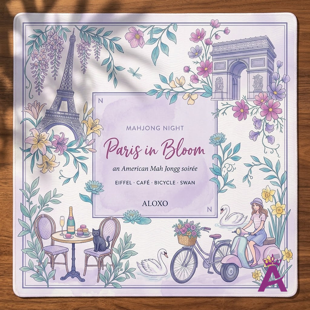 Paris in Bloom Mahjong Mat — Roll-Up