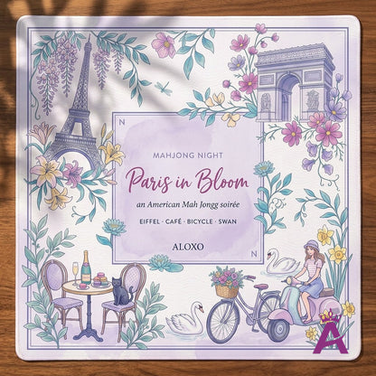 Paris in Bloom Mahjong Mat — Roll-Up