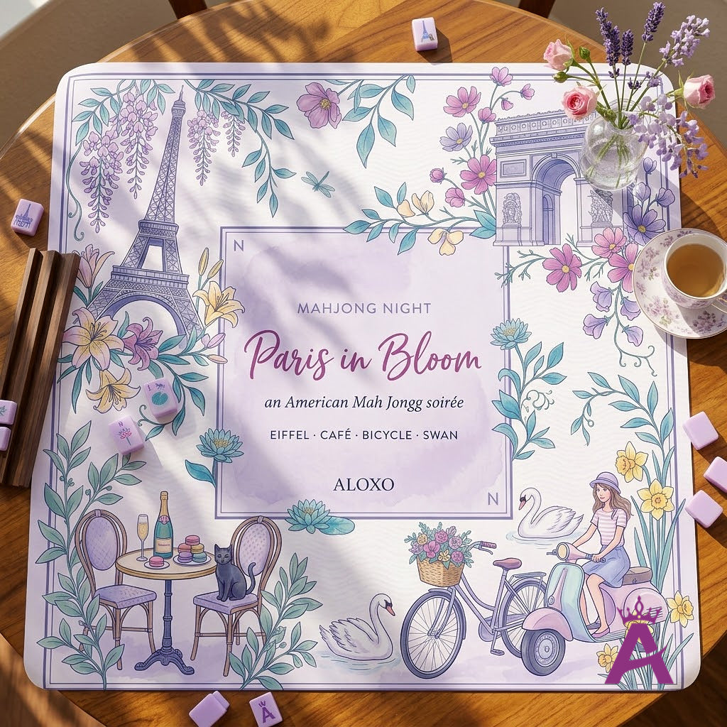 Paris in Bloom Mahjong Mat — Roll-Up