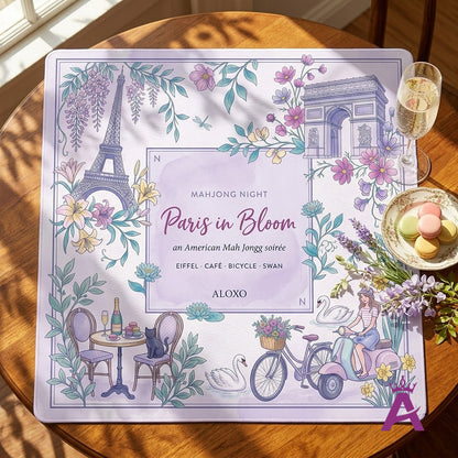Paris in Bloom Mahjong Mat — Roll-Up