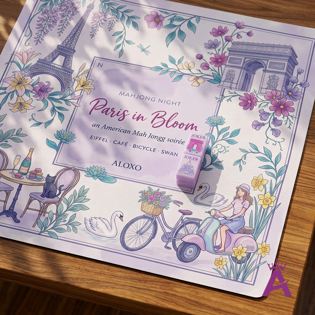 Paris in Bloom Mahjong Mat — Roll-Up