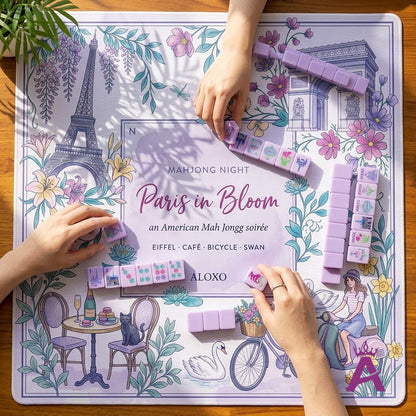 Paris in Bloom Mahjong Mat — Roll-Up
