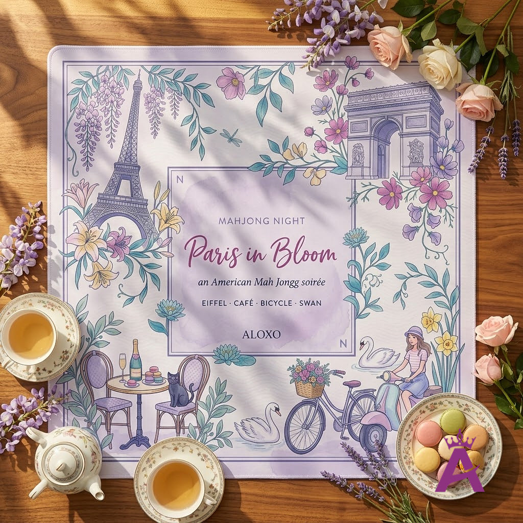 Paris in Bloom Mahjong Mat — Roll-Up