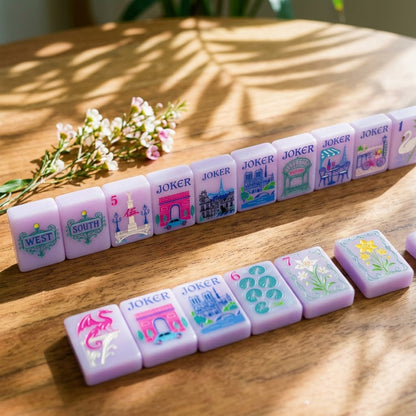 Paris in Bloom mahjong — open case complete set
