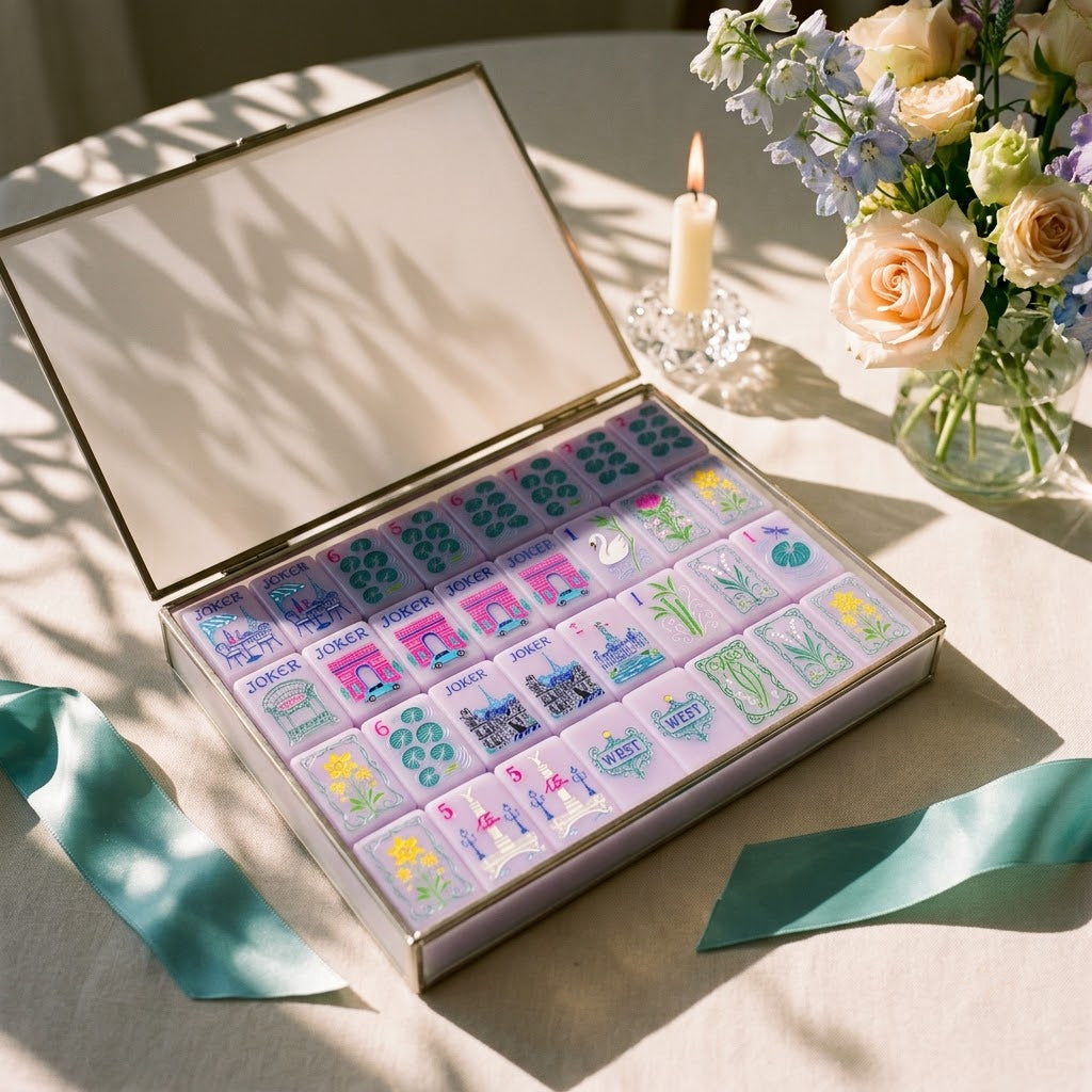 Paris in Bloom mahjong — placing a tile on the lanai