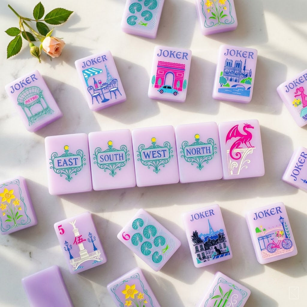 Paris in Bloom mahjong — winds and dragon