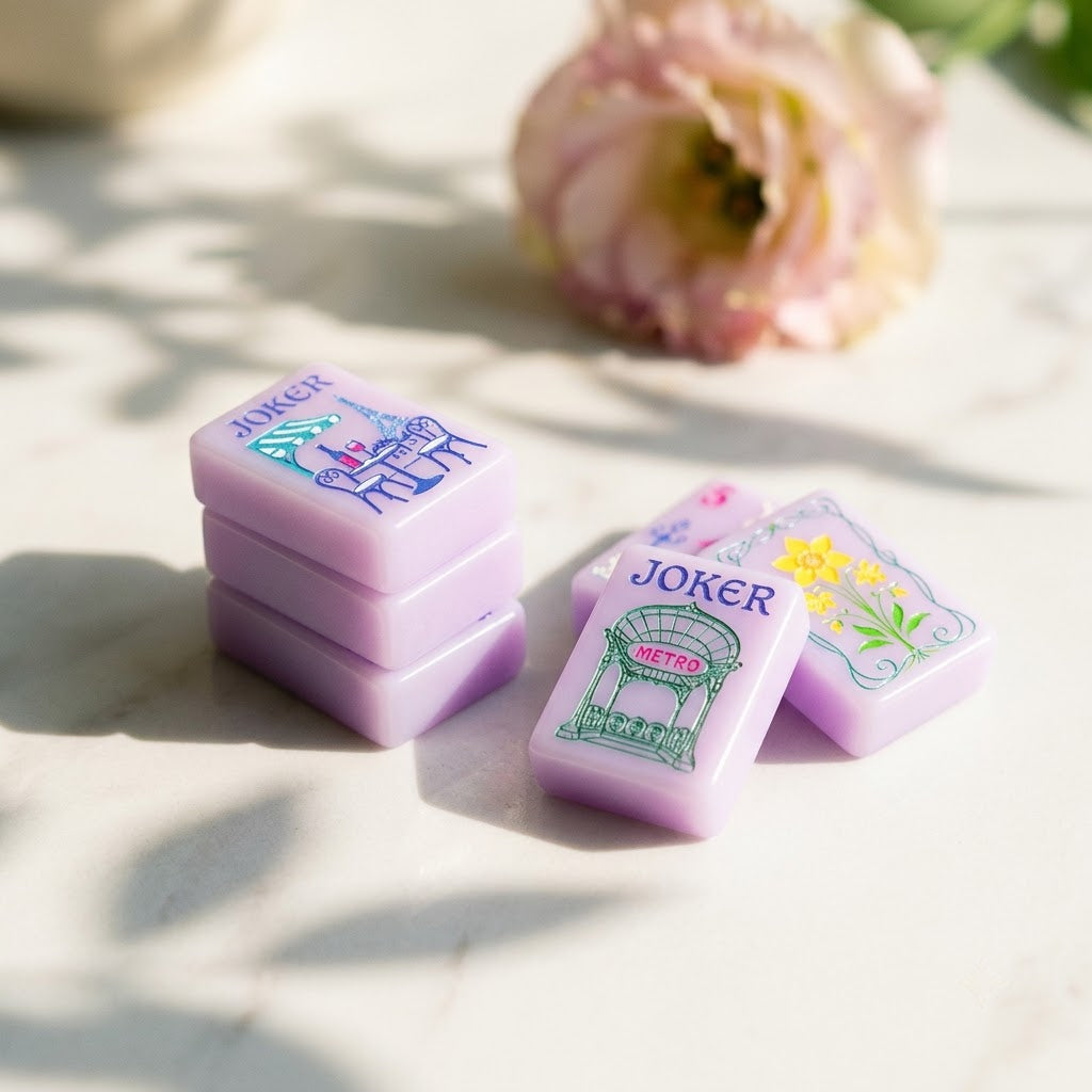 Paris in Bloom mahjong — tile backs and edges