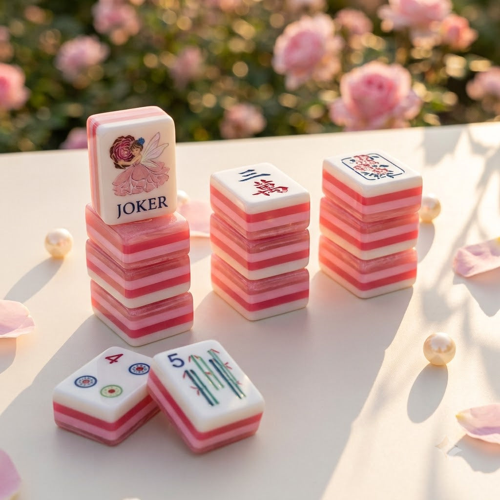 Pink Floral Mahjong Set — 160 NMJL Tiles | ALOXO