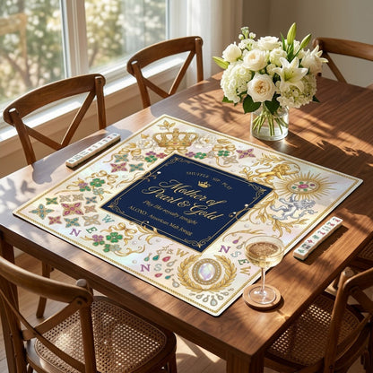 Regal Pearl & Gold Mahjong Mat — Roll-Up