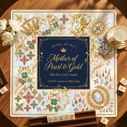 Regal Pearl & Gold Mahjong Mat — Roll-Up