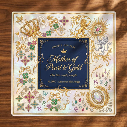 Regal Pearl & Gold Mahjong Mat — Roll-Up