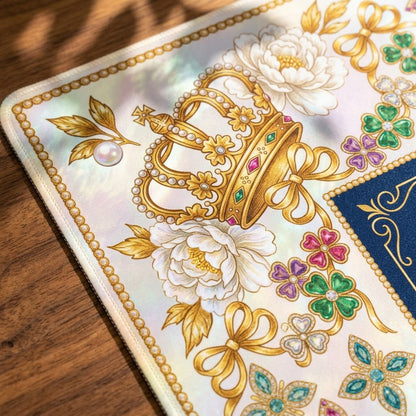 Regal Pearl & Gold Mahjong Mat — Roll-Up