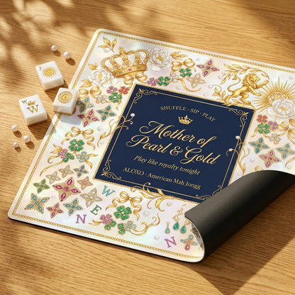 Regal Pearl & Gold Mahjong Mat — Roll-Up