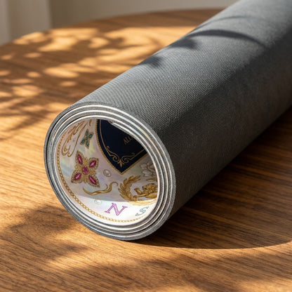 Regal Pearl & Gold Mahjong Mat — Roll-Up