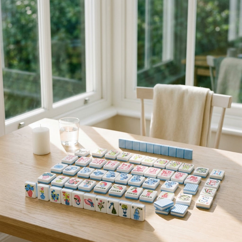 Set on a sunroom table