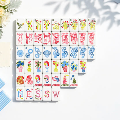 Ribbon & Porcelain Mahjong Set — 160 Tiles