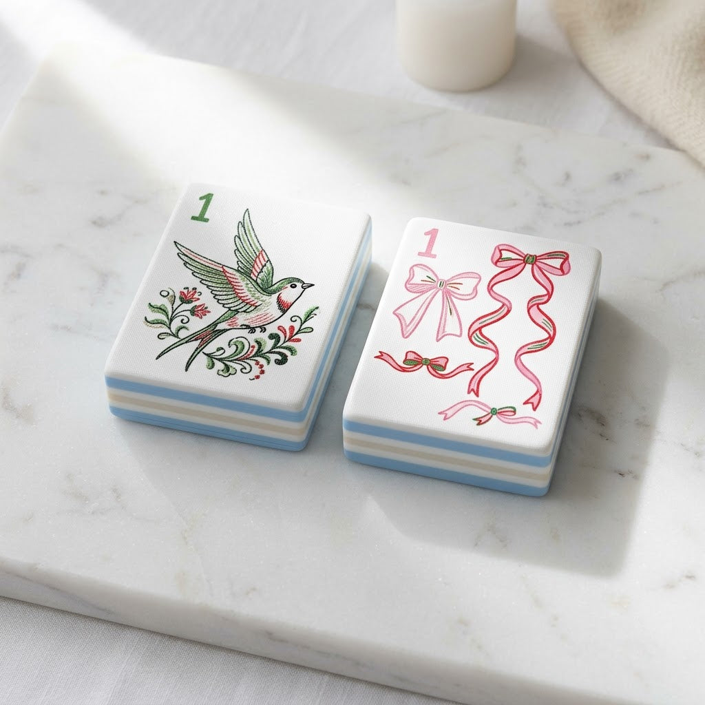 Close-up of two tiles side by side