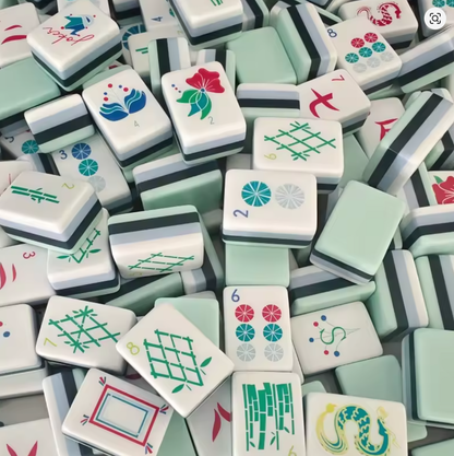 The Crystal Cyan Set — 160-Piece Laser-Engraved American Mahjong in Crystal-Clear Acrylic