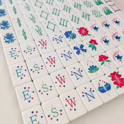 The Crystal Cyan Set — 160-Piece Laser-Engraved American Mahjong in Crystal-Clear Acrylic