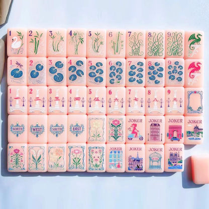Luxury Pastel Floral Mahjong Set