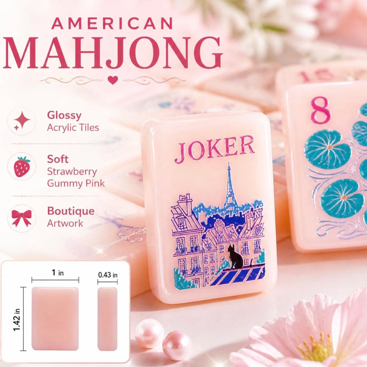 Luxury Pastel Floral Mahjong Set