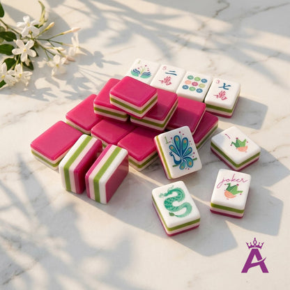 Stack of sorbet hot pink mahjong tiles