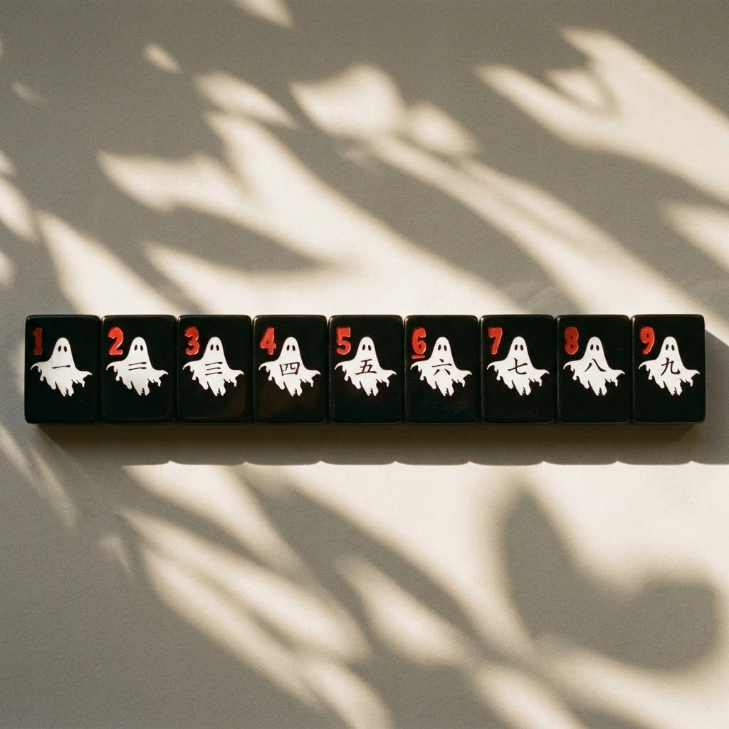 A row of numbered ghost tiles running in order, easy to read